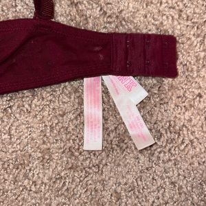 Maroon - PINK bra. size 36D, padded but not heavy push up